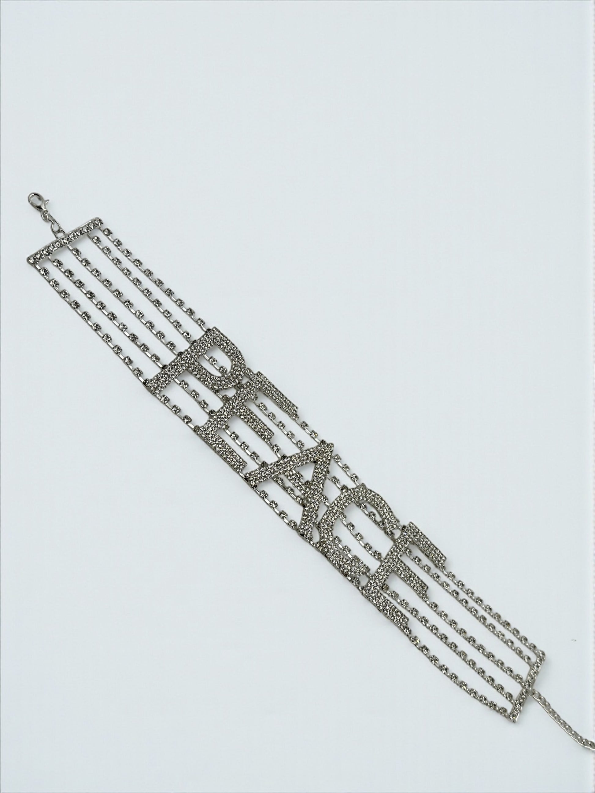 PEACE Rhinestone Statement Choker – Bold Luxury Crystal Neckpiece - Fatisha Boutique #