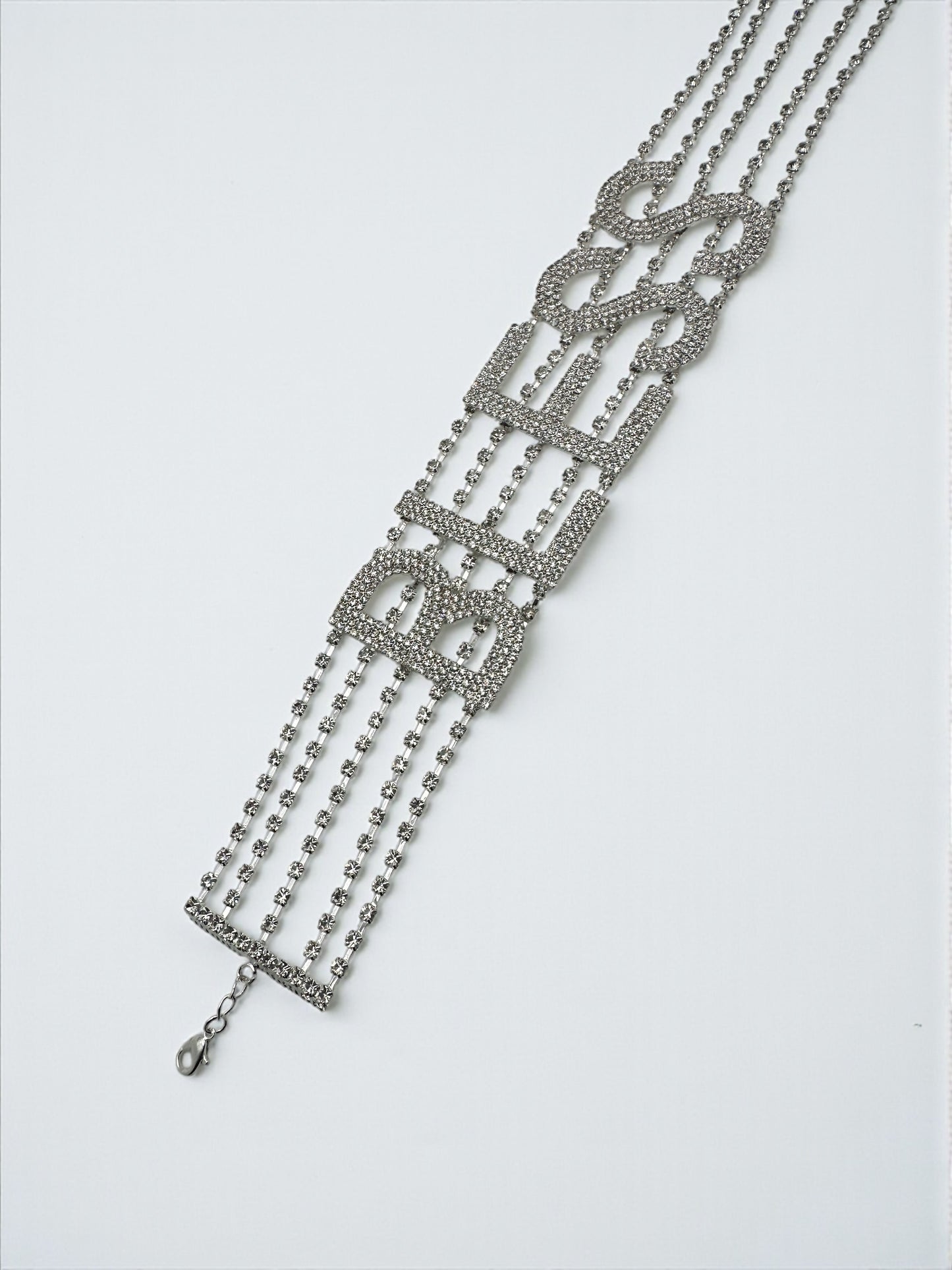 BLESS Rhinestone Statement Choker – Bold Crystal Letter Necklace - Fatisha Boutique #