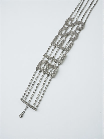 BLESS Rhinestone Statement Choker – Bold Crystal Letter Necklace - Fatisha Boutique #