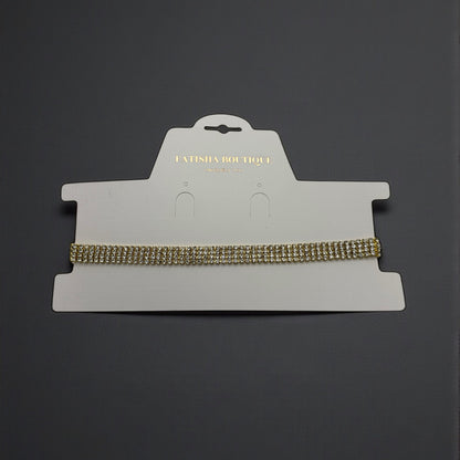 Elegant 1CM Rhinestone Choker Necklace – Gold or Silver Sparkle Glam