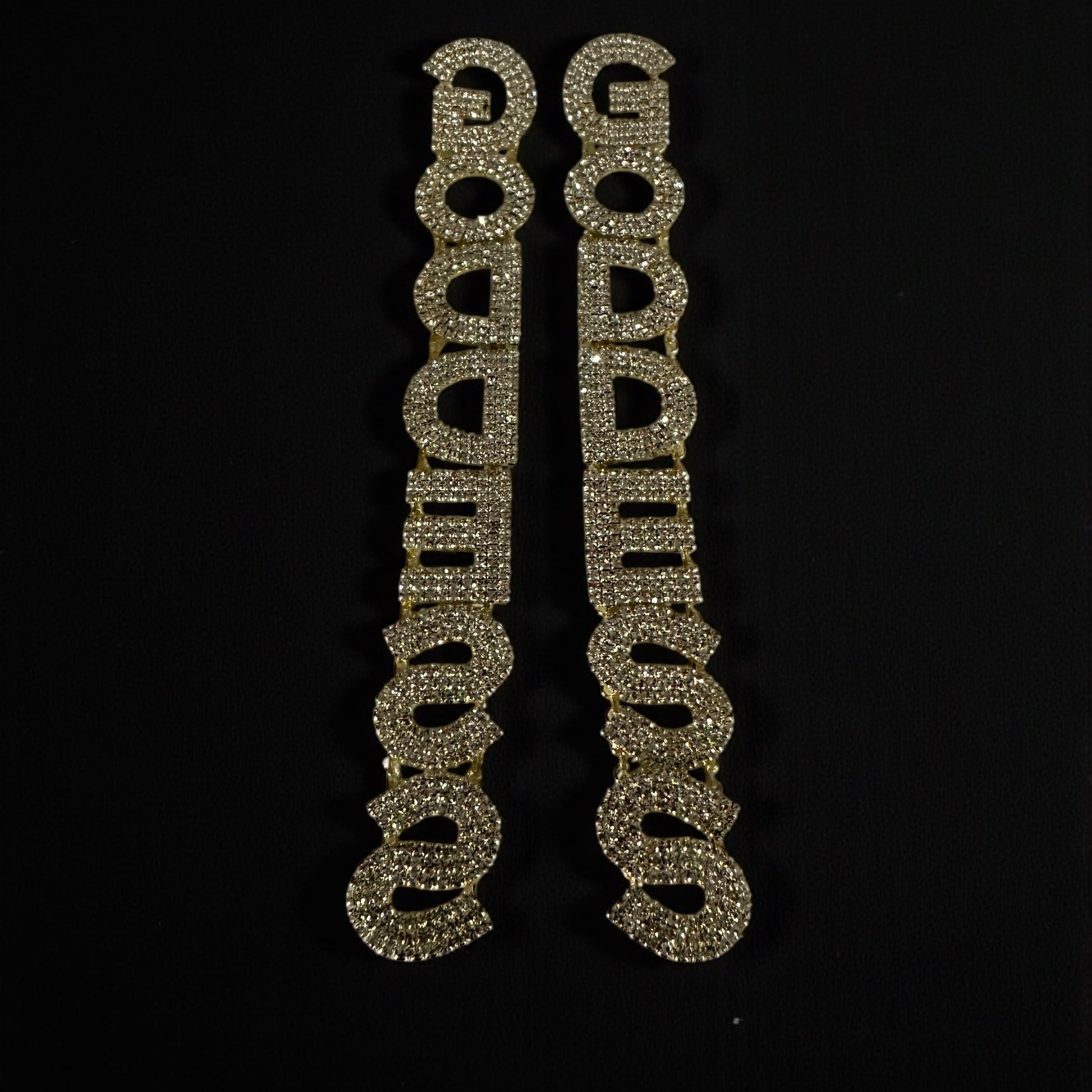 Long Elegant GODDESS Statement Earrings – Rhinestone Drop Luxury - Fatisha Boutique #