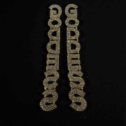 Long Elegant GODDESS Statement Earrings – Rhinestone Drop Luxury - Fatisha Boutique #