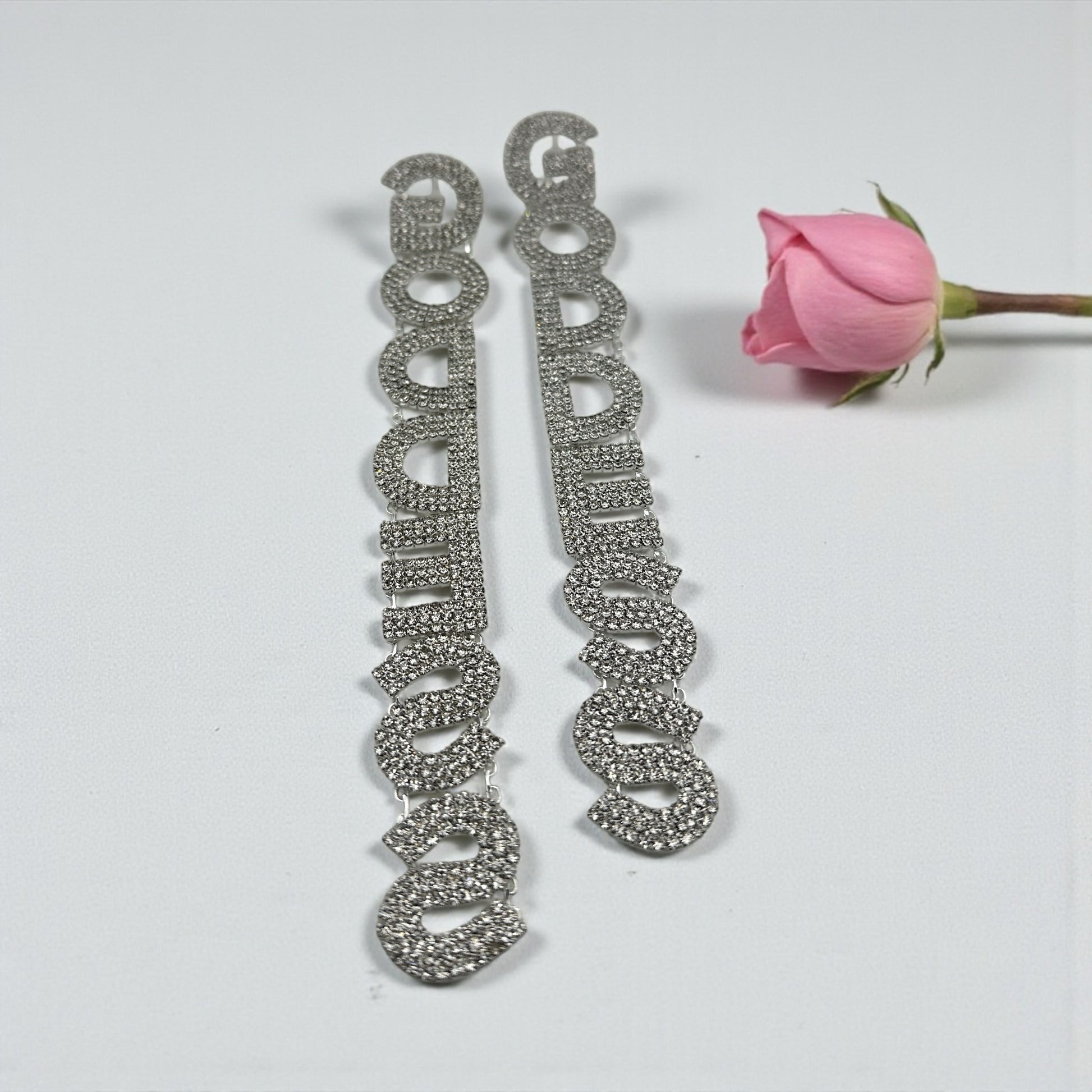 Long Elegant GODDESS Statement Earrings – Rhinestone Drop Luxury - Fatisha Boutique #