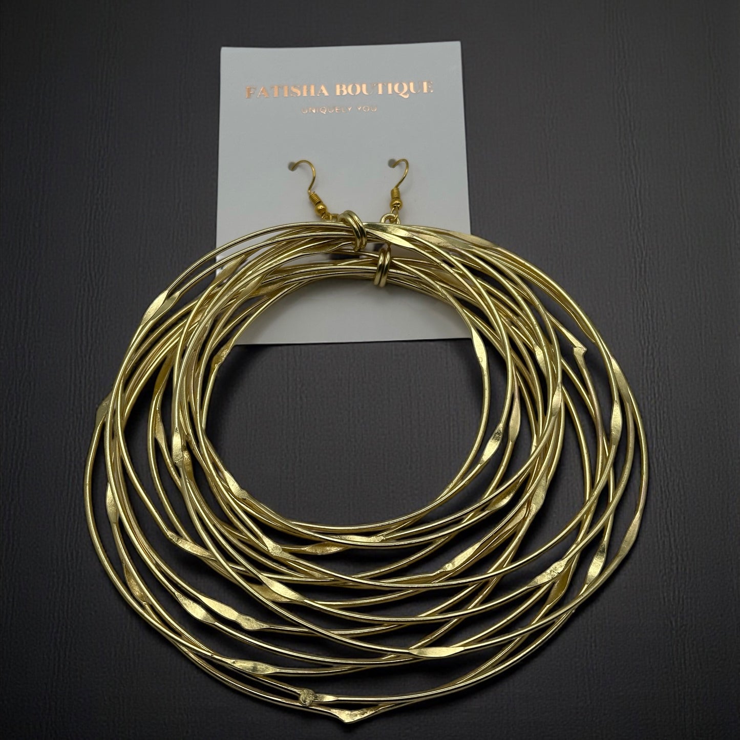 Oversized Afrocentric Multi-Hoop Brass Statement Earrings – Handcrafted Dangle Jewellery - Fatisha Boutique #