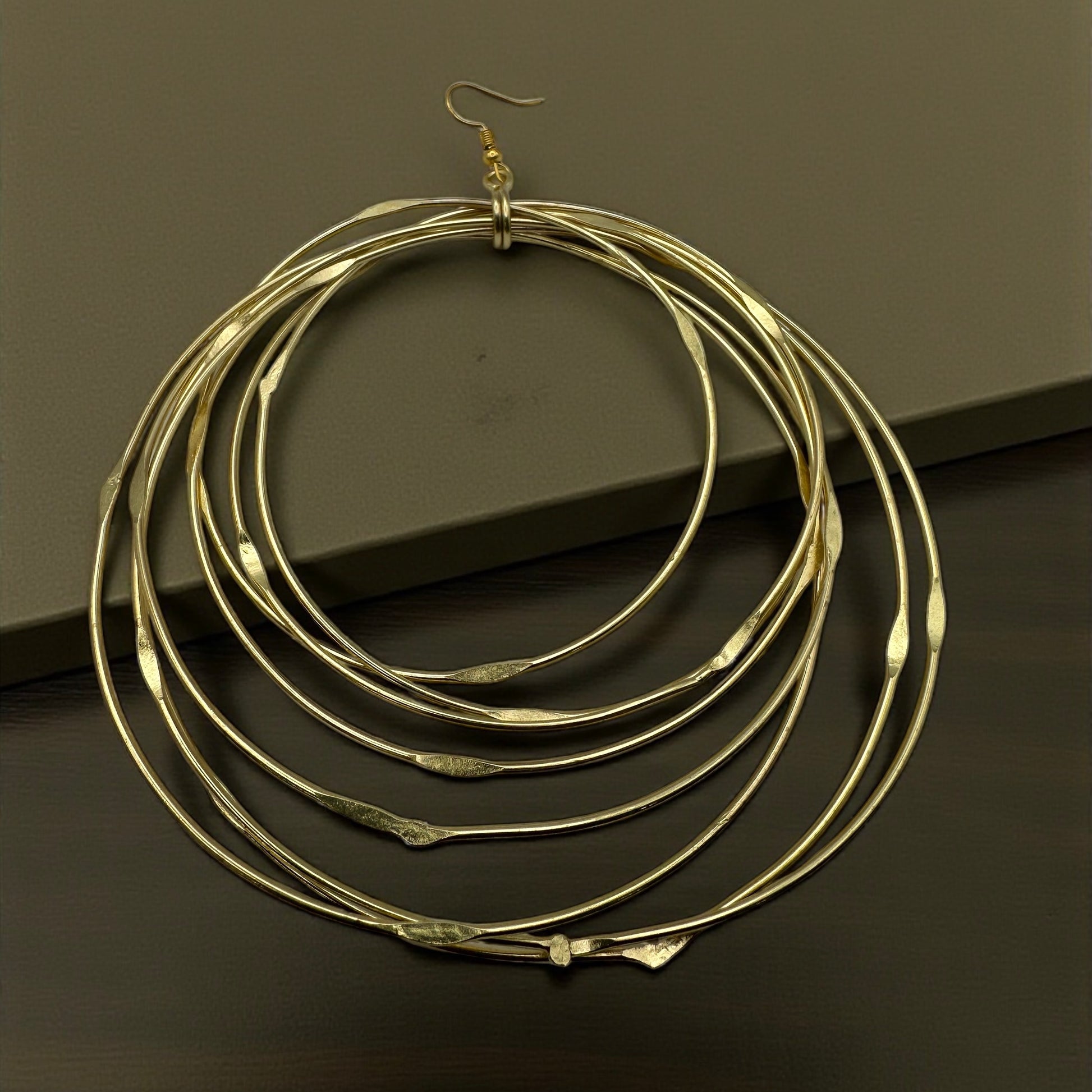 Oversized Afrocentric Multi-Hoop Brass Statement Earrings – Handcrafted Dangle Jewellery - Fatisha Boutique #