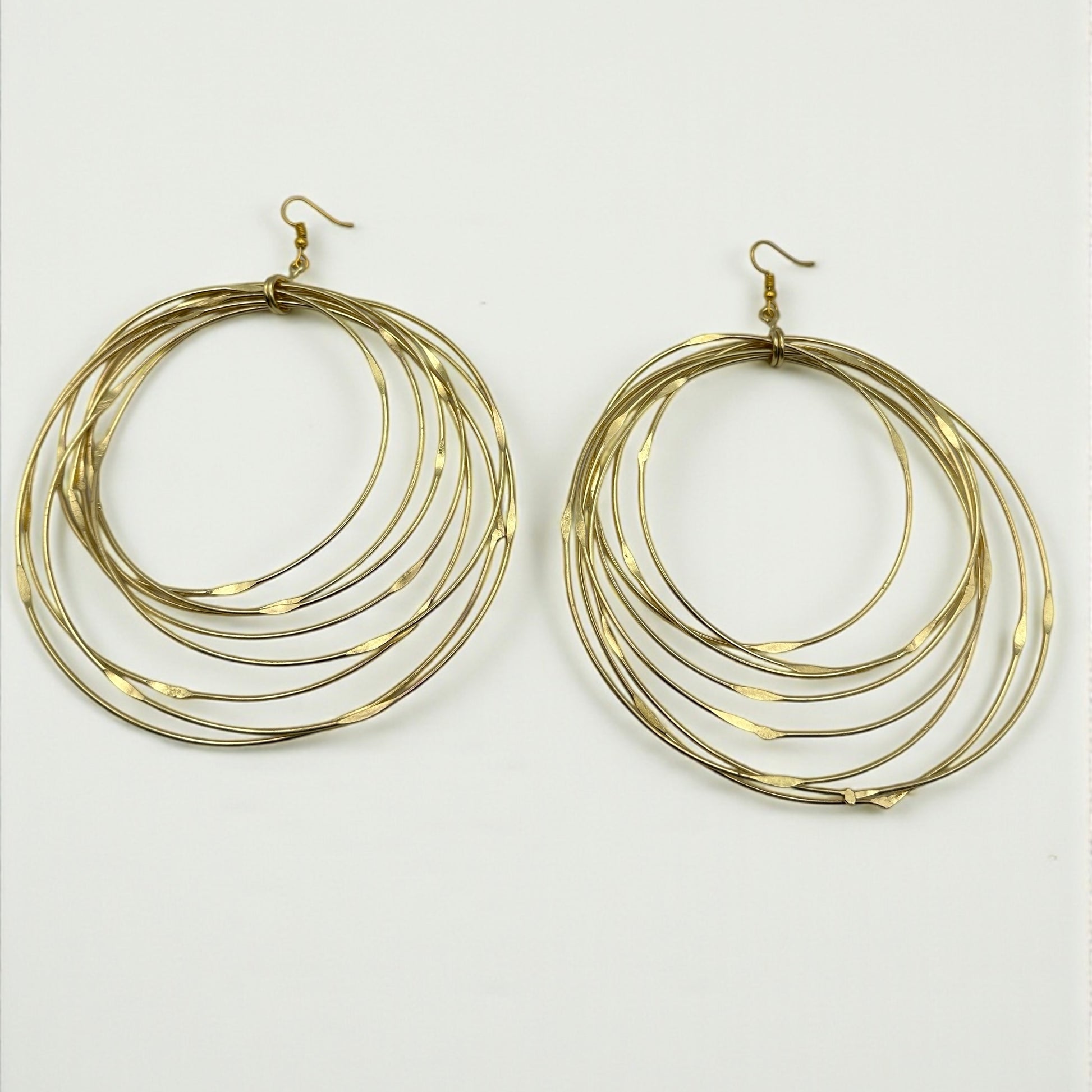 Oversized Afrocentric Multi-Hoop Brass Statement Earrings – Handcrafted Dangle Jewellery - Fatisha Boutique #