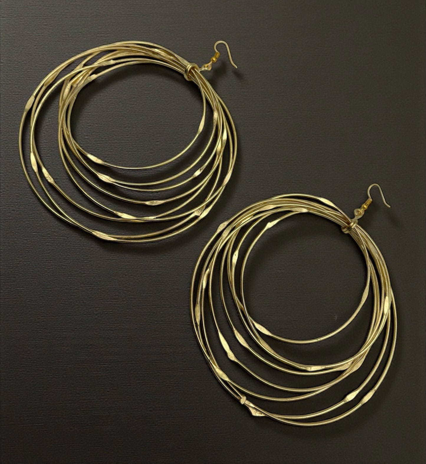 Oversized Afrocentric Multi-Hoop Brass Statement Earrings – Handcrafted Dangle Jewellery - Fatisha Boutique #