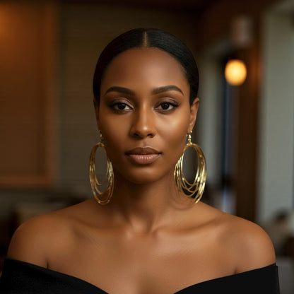 Oversized Afrocentric Multi-Hoop Brass Statement Earrings – Handcrafted Dangle Jewellery - Fatisha Boutique #