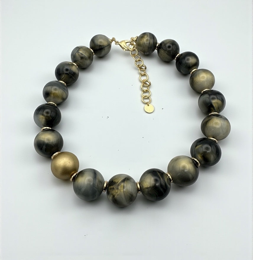 Bohemian Chunky Resin Beaded Statement Necklace & Earrings Set – Bold Fashion Jewellery for Women - Fatisha Boutique #