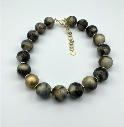 Bohemian Chunky Resin Beaded Statement Necklace & Earrings Set – Bold Fashion Jewellery for Women - Fatisha Boutique #