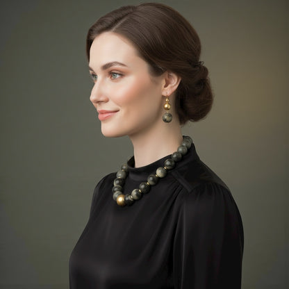 Bohemian Chunky Resin Beaded Statement Necklace & Earrings Set – Bold Fashion Jewellery for Women - Fatisha Boutique #