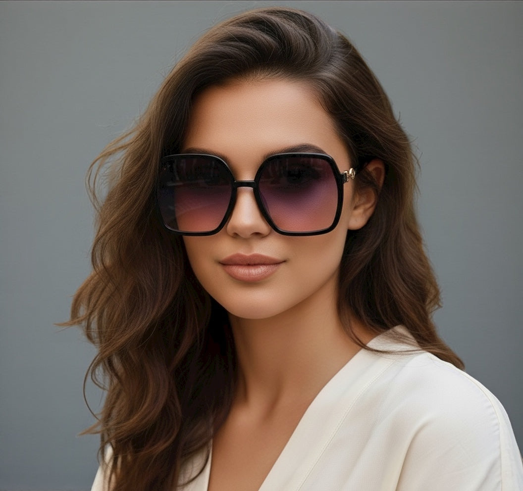 Oversized Square Frame Sunglasses – Chic Gradient Lens UV400 Fashion Eyewear for Women - Fatisha Boutique #
