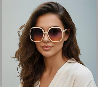 Oversized Square Frame Sunglasses – Chic Gradient Lens UV400 Fashion Eyewear for Women - Fatisha Boutique #