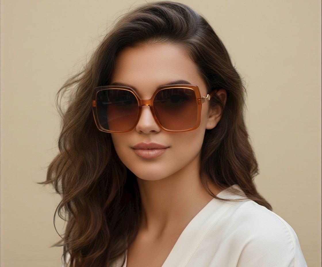 Oversized Square Frame Sunglasses – Chic Gradient Lens UV400 Fashion Eyewear for Women - Fatisha Boutique #
