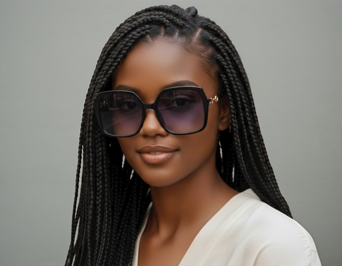 Oversized Square Frame Sunglasses – Chic Gradient Lens UV400 Fashion Eyewear for Women - Fatisha Boutique #