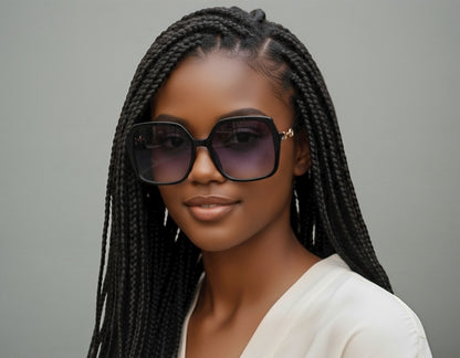 Oversized Square Frame Sunglasses – Chic Gradient Lens UV400 Fashion Eyewear for Women - Fatisha Boutique #