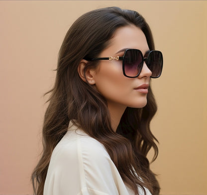 Oversized Square Frame Sunglasses – Chic Gradient Lens UV400 Fashion Eyewear for Women - Fatisha Boutique #