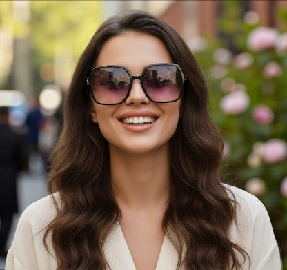 Oversized Square Frame Sunglasses – Chic Gradient Lens UV400 Fashion Eyewear for Women - Fatisha Boutique #