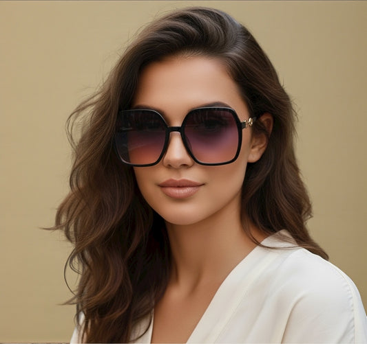 Oversized Square Frame Sunglasses – Chic Gradient Lens UV400 Fashion Eyewear for Women - Fatisha Boutique #
