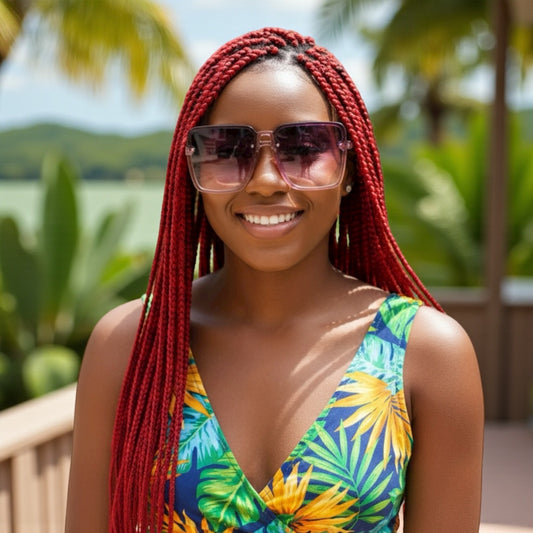 Oversized Square Trendy UV400 Sunglasses – Unisex Gradient Fashion Shades - Fatisha Boutique #