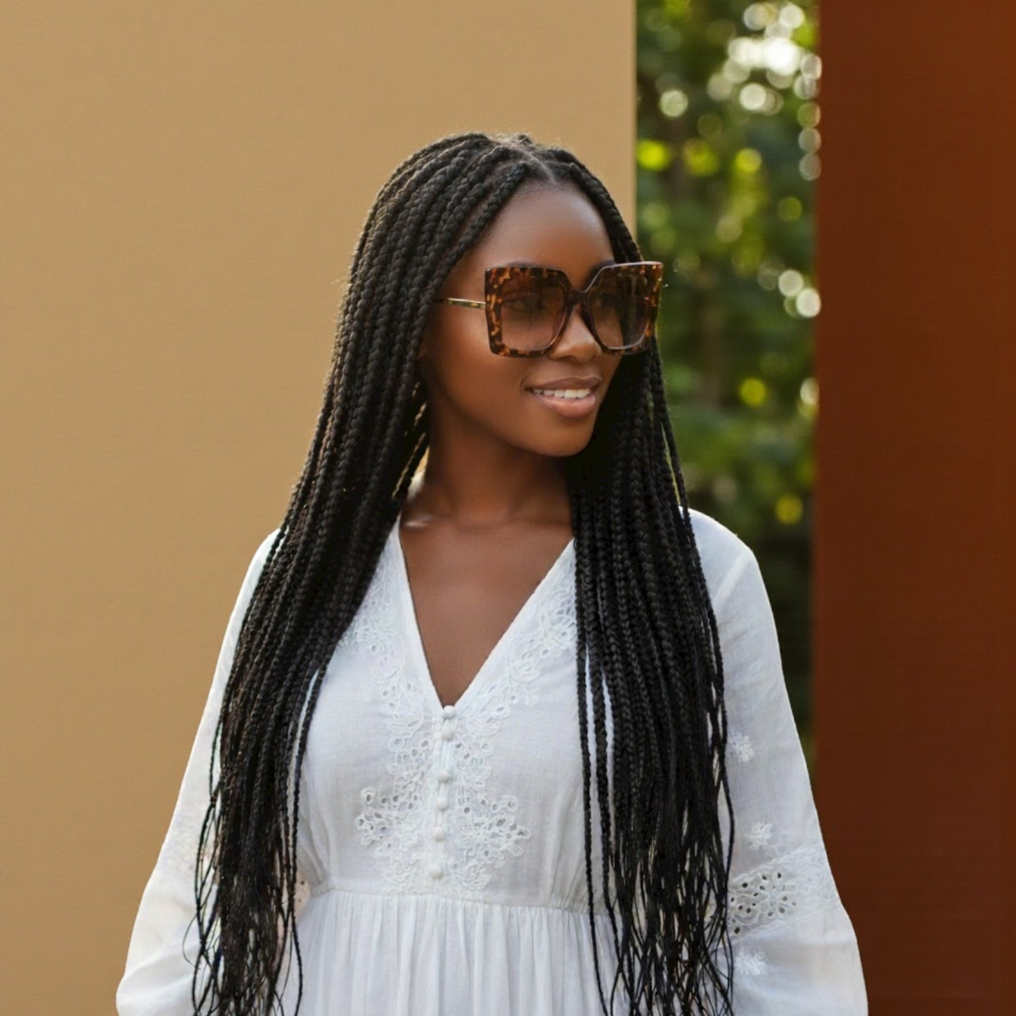 Luxury Pearl Handle Oversized Square Sunglasses – UV400 Gradient Lens Fashion Eyewear for Women - Fatisha Boutique #