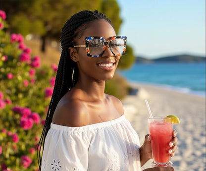 Luxury Pearl Handle Oversized Square Sunglasses – UV400 Gradient Lens Fashion Eyewear for Women - Fatisha Boutique #