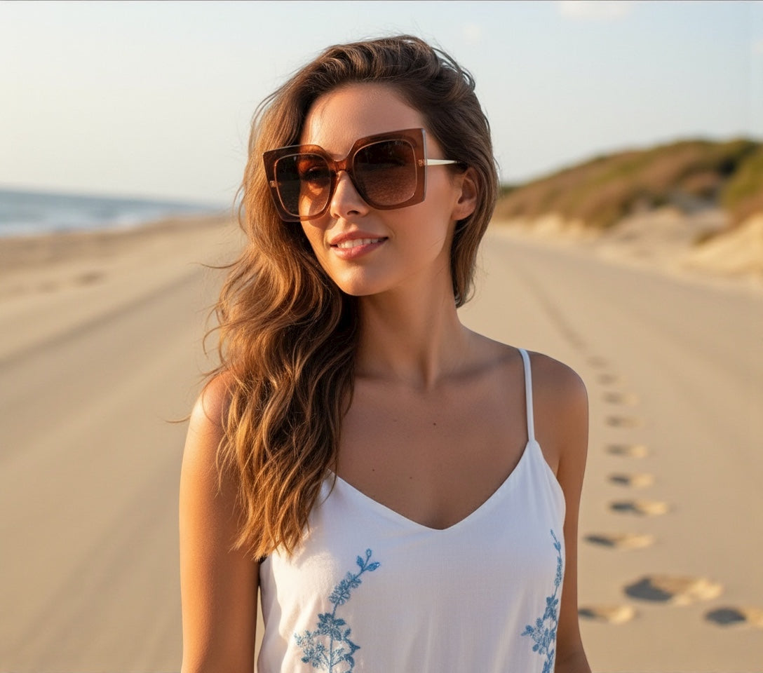 Luxury Pearl Handle Oversized Square Sunglasses – UV400 Gradient Lens Fashion Eyewear for Women - Fatisha Boutique #