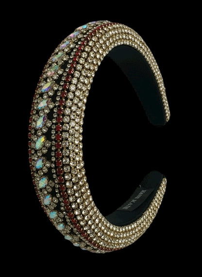 Bohemian Multicoloured Diamante Rhinestone Baroque Padded Headband – Luxury Crystal Hair Jewellery - Fatisha Boutique #