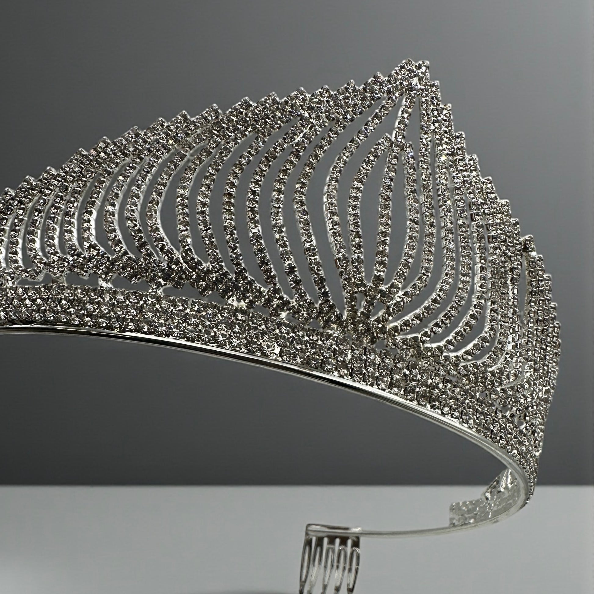 Bridal Crystal Rhinestone Tiara Crown Headpiece – Gold & Silver – Prom & Wedding Accessory - Fatisha Boutique #