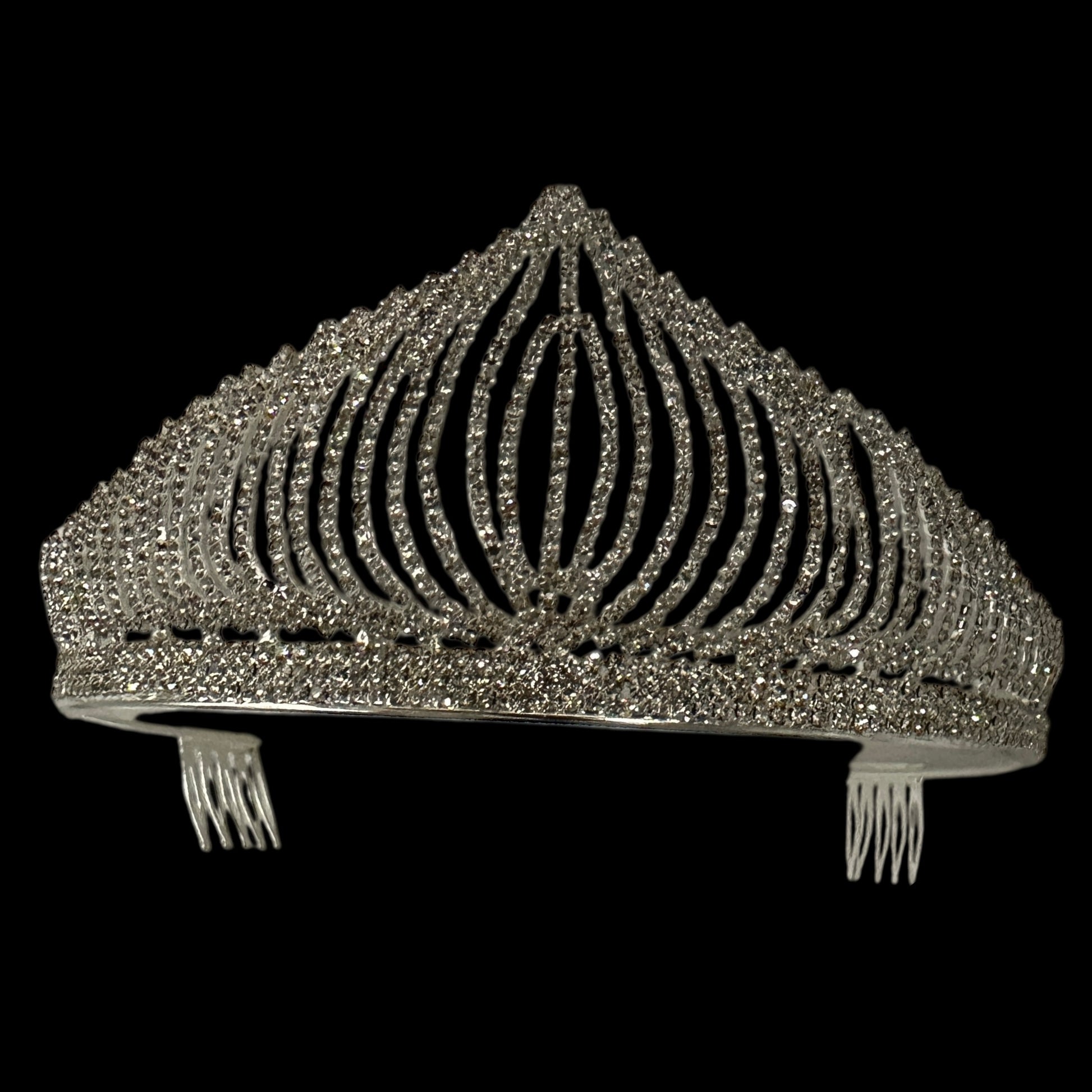 Bridal Crystal Rhinestone Tiara Crown Headpiece – Gold & Silver – Prom & Wedding Accessory - Fatisha Boutique #