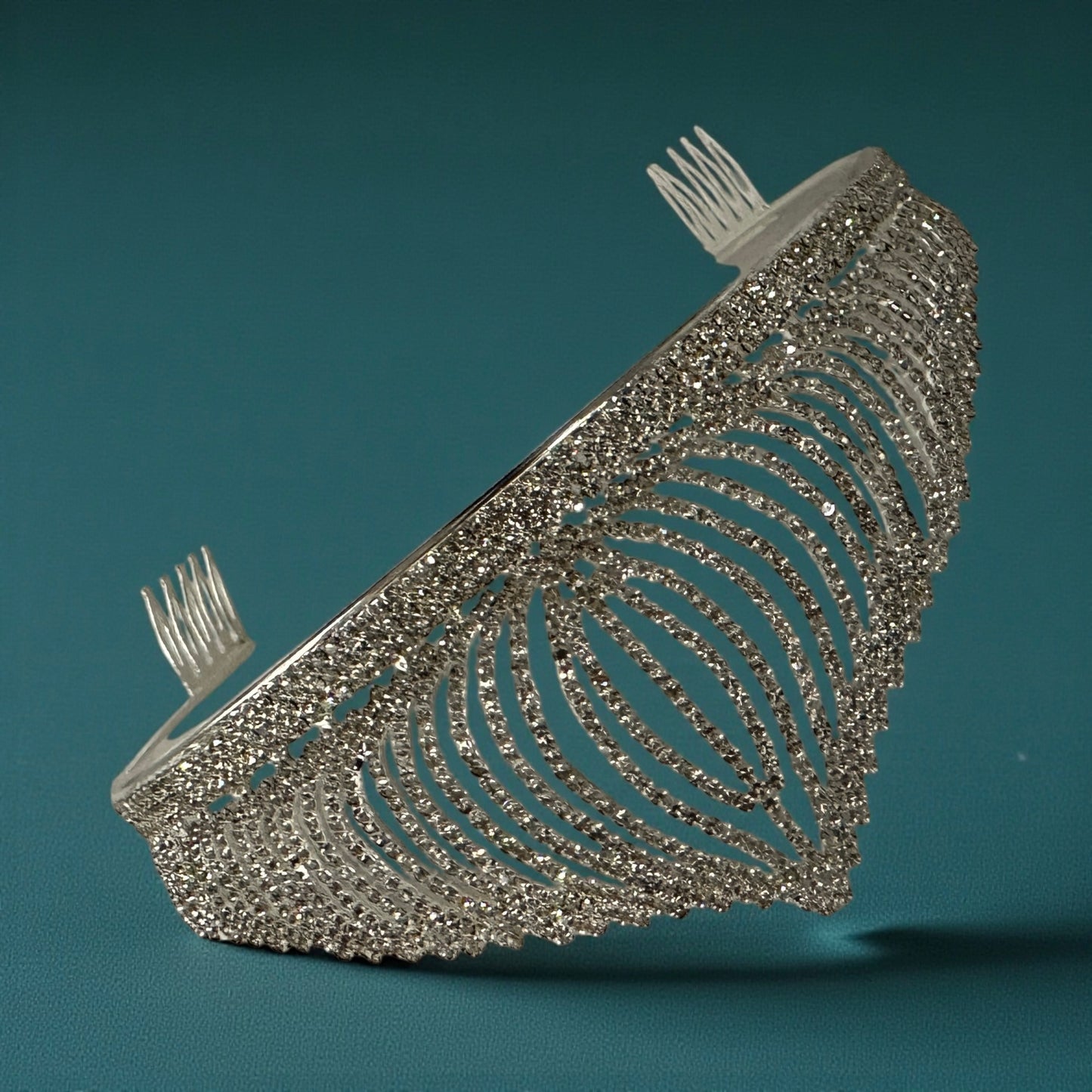 Bridal Crystal Rhinestone Tiara Crown Headpiece – Gold & Silver – Prom & Wedding Accessory - Fatisha Boutique #