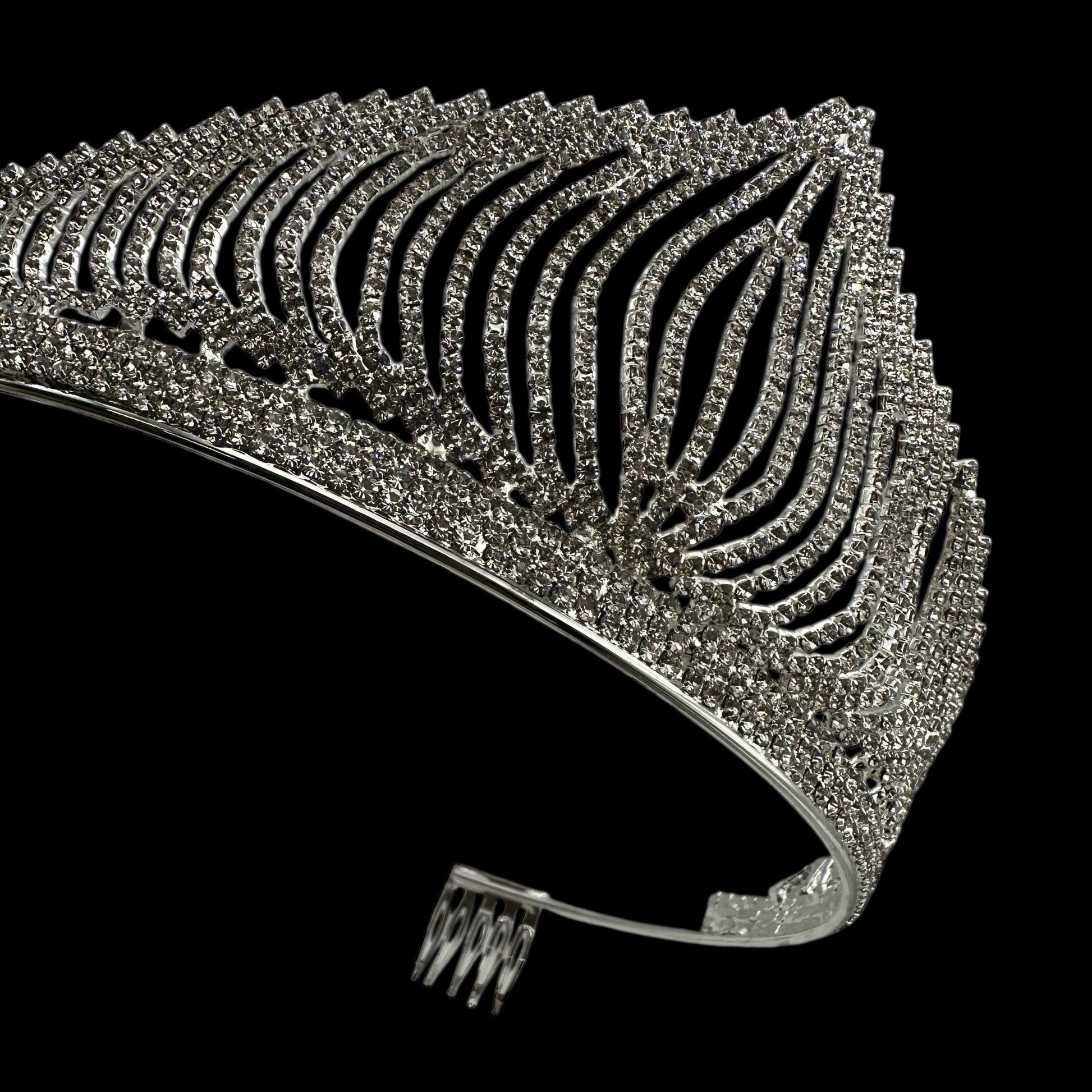 Bridal Crystal Rhinestone Tiara Crown Headpiece – Gold & Silver – Prom & Wedding Accessory - Fatisha Boutique #