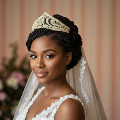 Bridal Crystal Rhinestone Tiara Crown Headpiece – Gold & Silver – Prom & Wedding Accessory - Fatisha Boutique #