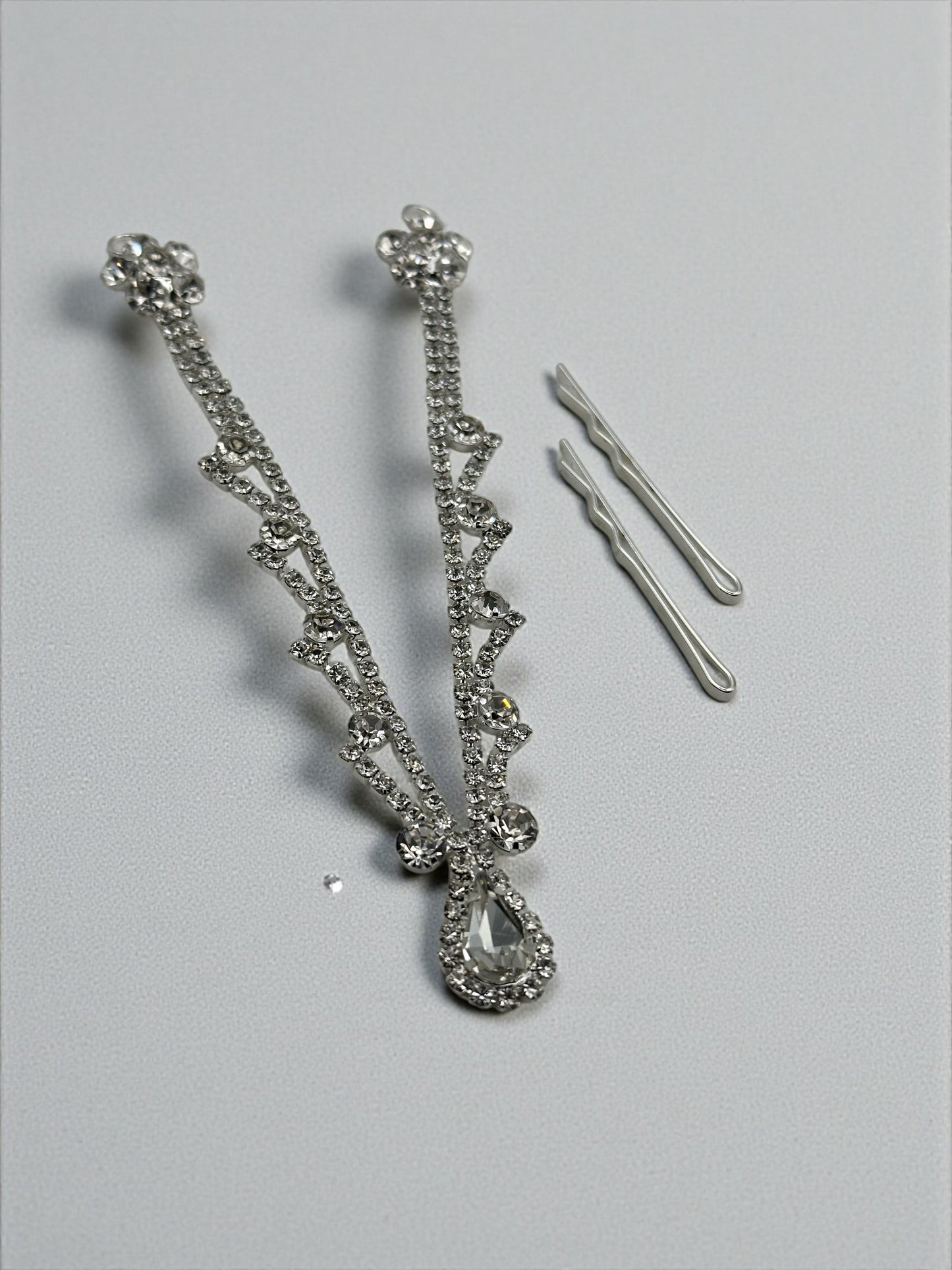 Diamante Forehead Rhinestone Tassels Bridal  Headpiece Hair Clip Jewellery - Fatisha Boutique # Fatisha Boutique