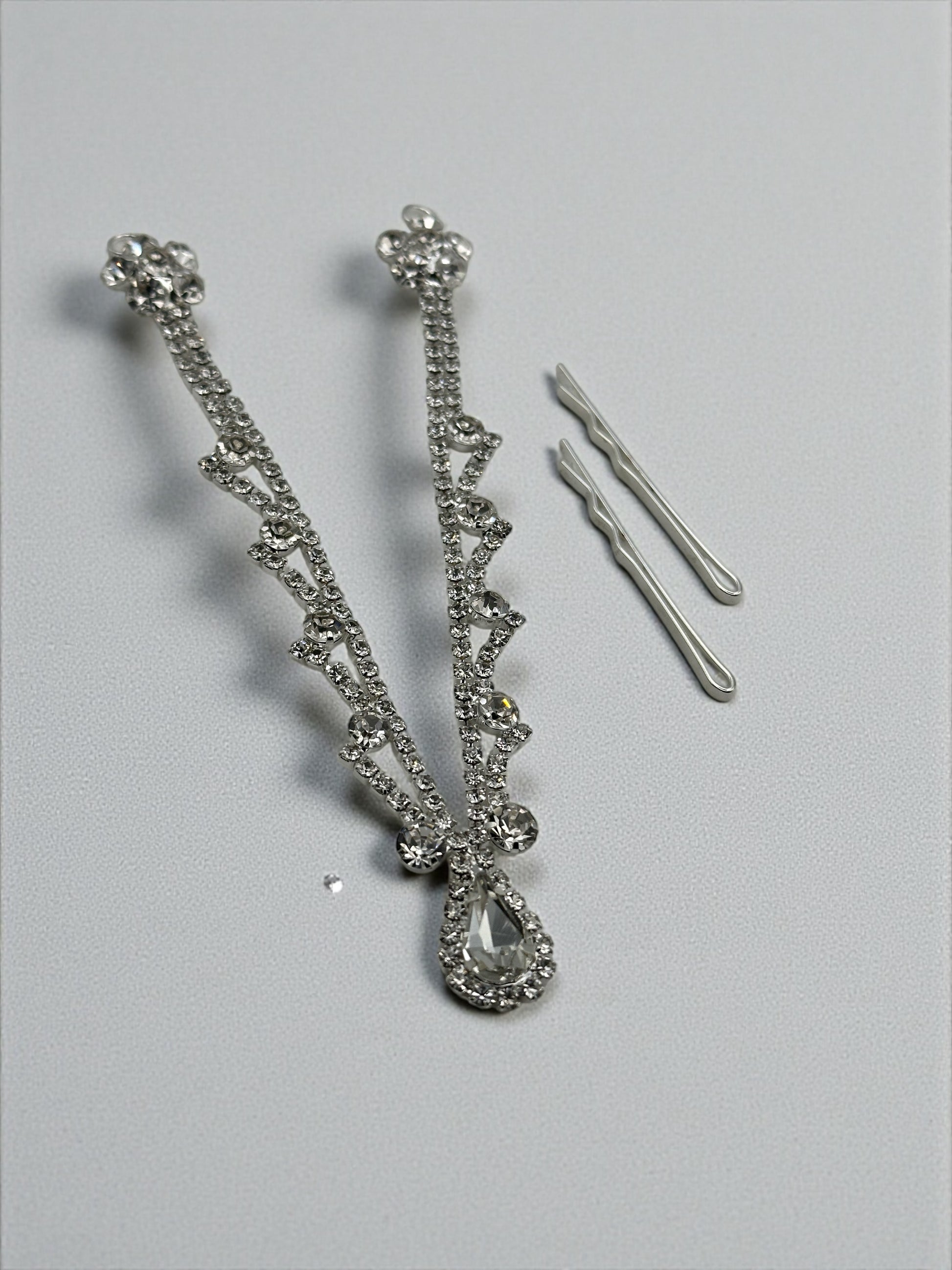Diamante Forehead Rhinestone Tassels Bridal  Headpiece Hair Clip Jewellery - Fatisha Boutique #