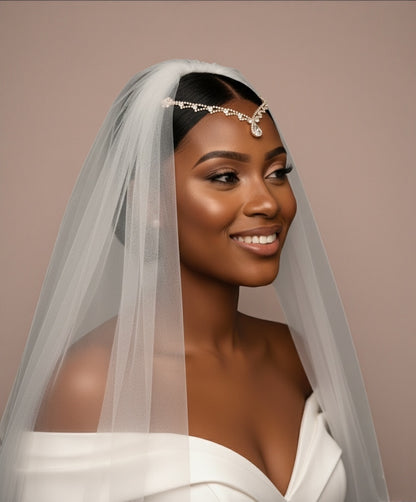 Diamante Forehead Rhinestone Tassels Bridal  Headpiece Hair Clip Jewellery - Fatisha Boutique #