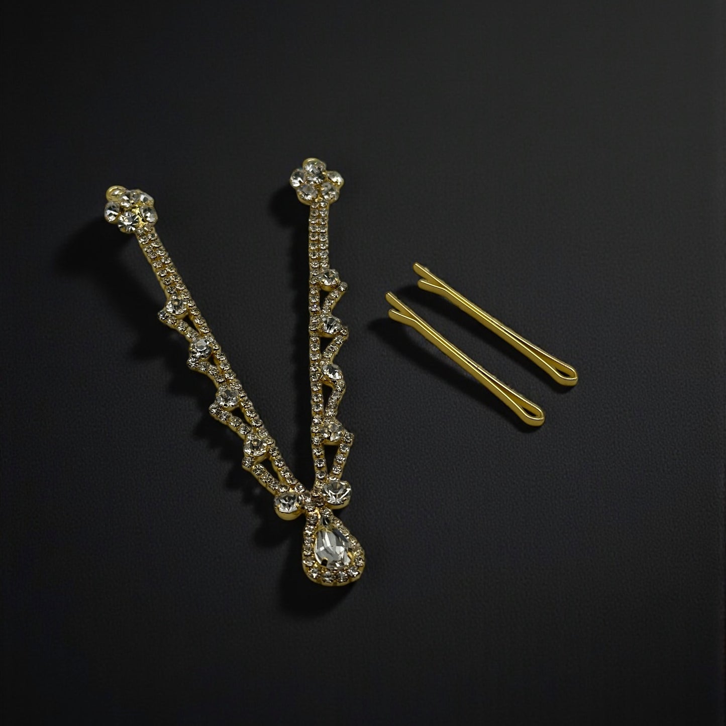 Diamante Forehead Rhinestone Tassels Bridal  Headpiece Hair Clip Jewellery - Fatisha Boutique # Fatisha Boutique