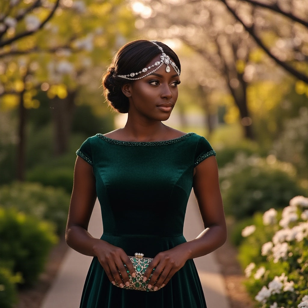 Regal Crystal Bridal Forehead Headpiece – Gold & Silver Rhinestone Hair Jewelry for Weddings & Special Occasions - Fatisha Boutique #