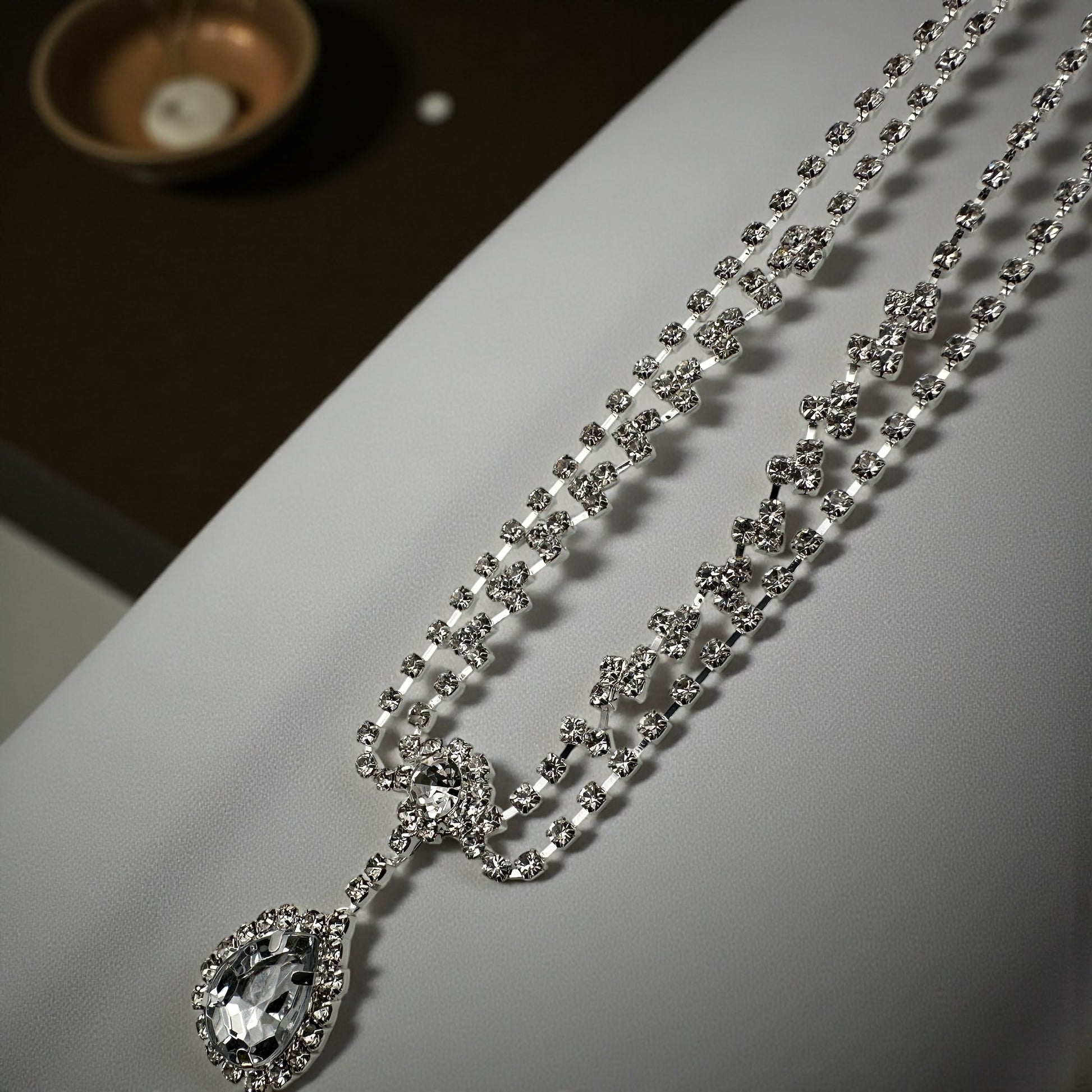 Elegant Bridal Crystal Head Chain Headpiece – Rhinestone Forehead Jewelry in Gold & Silver - Fatisha Boutique #