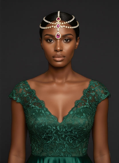 Pink Crystal Multi-Layered Rhinestone Headpiece – Elegant Diamante Hair Jewellery - Fatisha Boutique #