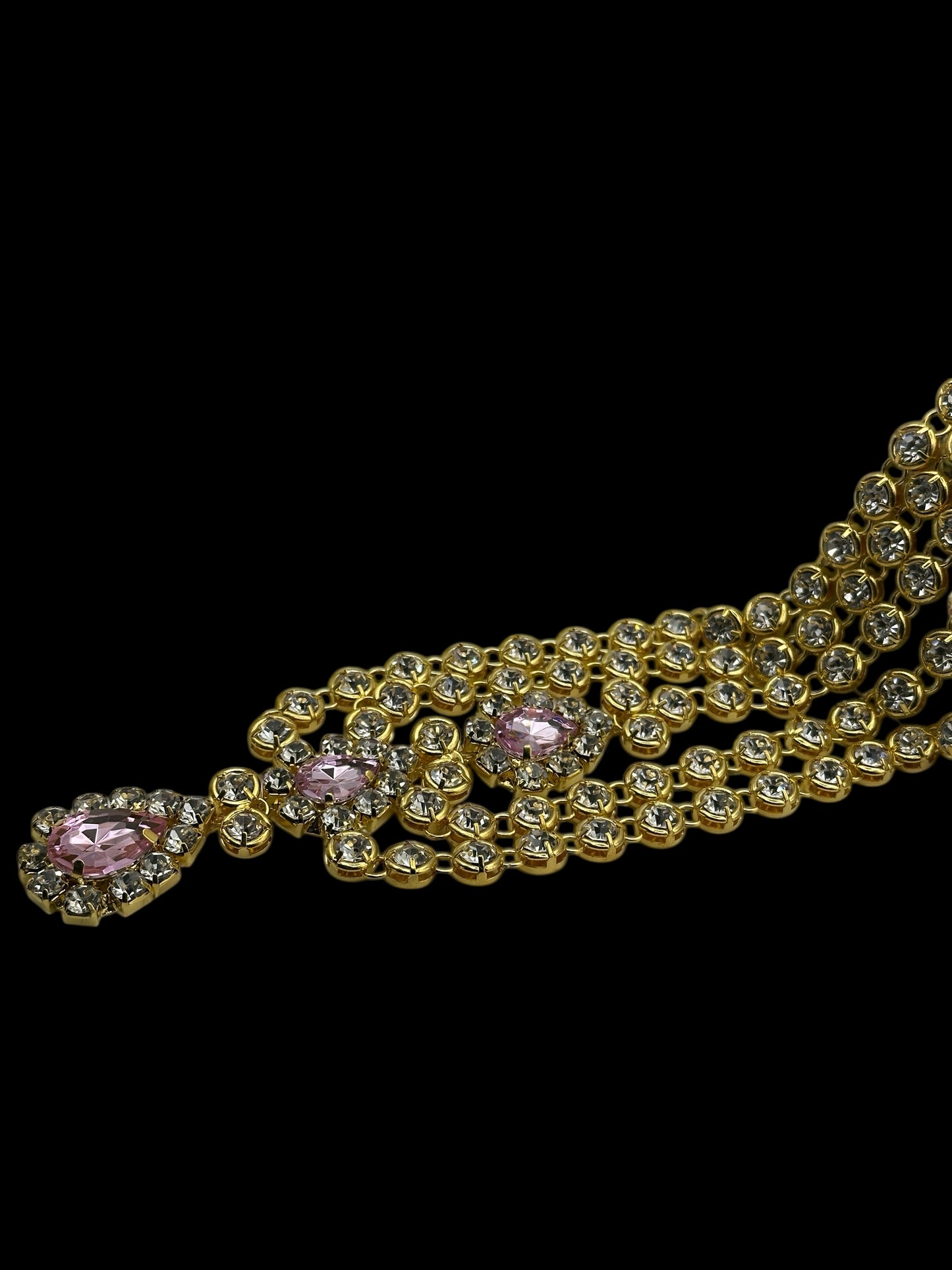 Pink Crystal Multi-Layered Rhinestone Headpiece – Elegant Diamante Hair Jewellery - Fatisha Boutique #