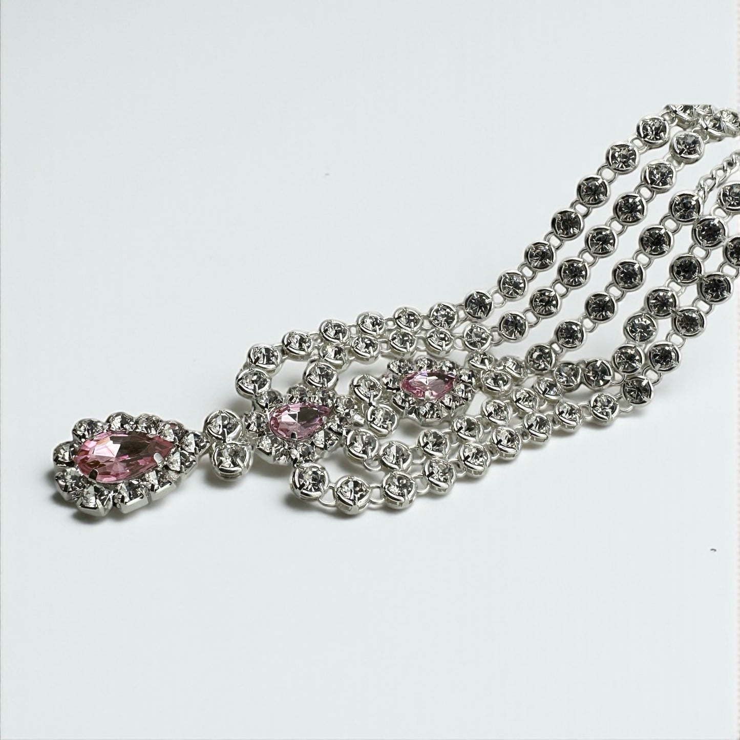 Pink Crystal Multi-Layered Rhinestone Headpiece – Elegant Diamante Hair Jewellery - Fatisha Boutique #