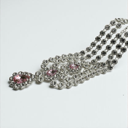 Pink Crystal Multi-Layered Rhinestone Headpiece – Elegant Diamante Hair Jewellery - Fatisha Boutique #