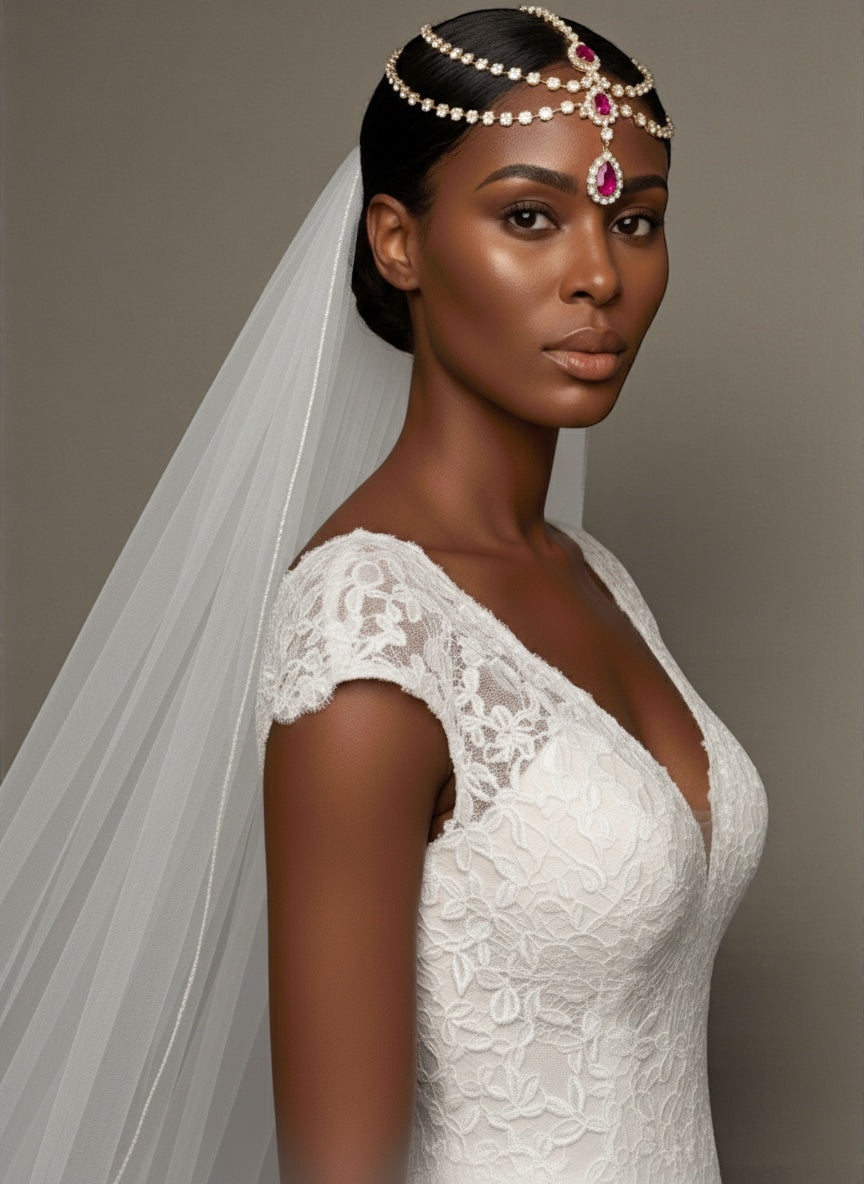 Pink Crystal Multi-Layered Rhinestone Headpiece – Elegant Diamante Hair Jewellery - Fatisha Boutique #