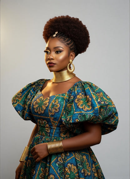 Ndebele Faux Leather Collar Choker Necklace & Cuff Set – African Statement Jewellery (Gold, Silver, Black) - Fatisha Boutique #