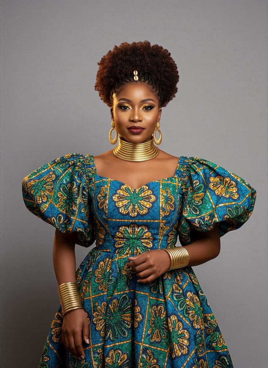 Ndebele Faux Leather Collar Choker Necklace & Cuff Set – African Statement Jewellery (Gold, Silver, Black) - Fatisha Boutique #