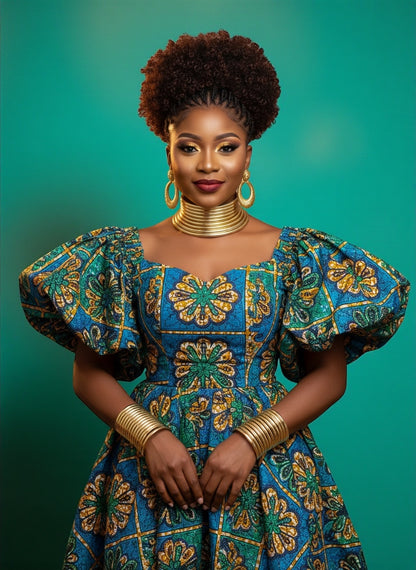 Ndebele Faux Leather Collar Choker Necklace & Cuff Set – African Statement Jewellery (Gold, Silver, Black) - Fatisha Boutique #