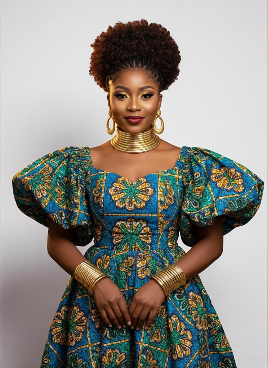 Ndebele Faux Leather Collar Choker Necklace & Cuff Set – African Statement Jewellery (Gold, Silver, Black) - Fatisha Boutique #