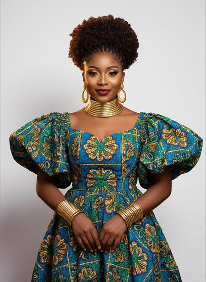 Ndebele Faux Leather Collar Choker Necklace & Cuff Set – African Statement Jewellery (Gold, Silver, Black) - Fatisha Boutique #