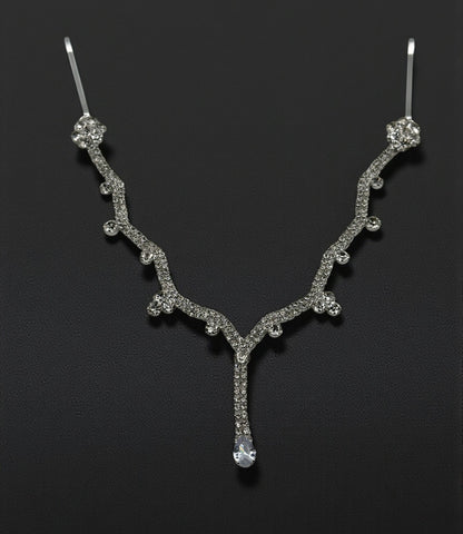 Bridal Teardrop Rhinestone Forehead Headpiece – Gold & Silver Crystal Hair Jewellery - Fatisha Boutique #